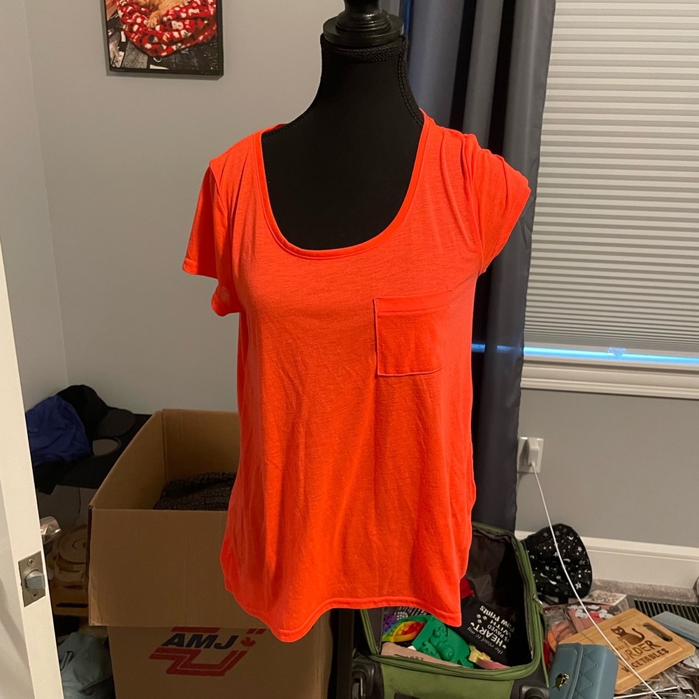Divided Orange Relaxed Cap Sleeve Tee